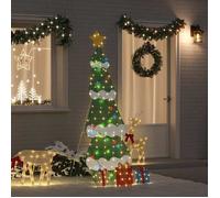 Sapin de Noël lumineux - VIDAXL - Design 2D - 210 cm - LED blanc chaud - USB, Intérieur/Extérieur