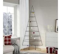 vidaXL Sapin de Noël en métal noir pour décoration extérieure - Support moderne pour sapin de Noël artificiel