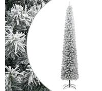 Sapin de Noël mince avec support et flocon de neige 300 cm PVC