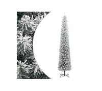 Sapin de Noël Mince avec Support et Flocon de Neige, Arbre de Noël Artificiel, Décoration de Fête Vacance Intérieur Extérieur, 270 cm PVC
