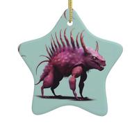 Sapin de Noël monstre à fond pur en céramique à suspendre, projets d'artisanat idéaux pour décorer et accrocher