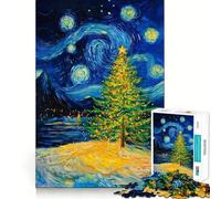Sapin de Noël Nuit Étoilée Puzzle 1000 Pièces pour Adultes Jeu de Logique et de Partage Finition Premium Cadeau Premium 50x75cm