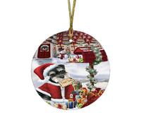 Sapin De Noël Ornements Cher Père Lettre Boîte Aux Lettres Chien Schnauzer Noël Souvenirs Céramique Décorations pour Vacances Magasins Fête