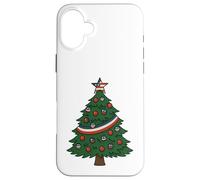 Sapin de Noël Patriotique Drapeau USA Vacances Rouge Blanc Bleu Coque pour iPhone 16 Plus
