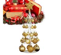 Sapin de Noël - Petites décorations vintage dorées - Décorations de Noël pour table, appartement, comptoir, espace, dortoir, cuisine, salle de bain, salle de classe, jardin, fenêtre, bibliothèque