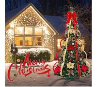 Sapin de Noel Pliable,Artificiel Lumineux Arbre Noel,Sapin Noel Pop Up Slim Sapin, Apparence Réaliste avec Branches Denses, 1.2m