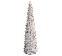 Sapin de Noël pliable - Décoration de fête pliable - 1,5 m - Décoration de Noël extensible de 1,5 m - Marchepied avec montage facile pour l'intérieur et l'extérieur, le salon, la chambre à coucher