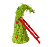 Sapin de Noël pliable en peluche - Décoration de bureau - Échelle de Noël avec décorations - Mini bureau de Noël interactif - Festivités pour sapin de Noël
