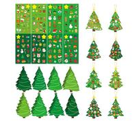 Sapin de Noël pour , 24 cartes autocollantes et rubans, décoration de sapin de Noël, pour garçons et filles à partir de 3 ans