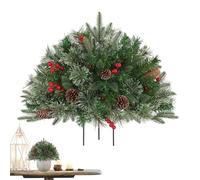Sapin de Noël pré-éclairé - 1000 g d'urne artificielle | Pot de fleurs d'extérieur éclairé | Décoration de vacances à piles | Décoration de jardin festive, décoration de jardin, porche, cour
