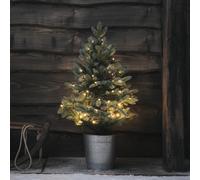 Sapin de Noël Pré-éclairé de 90 cm en Pot, pour l'Extérieur