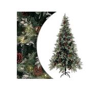 Meilleure Sapin De NoëL Led Et Pommes De Pin Vert/Blanc 225 Cm Pvc Et Pe-555774