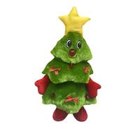 Sapin de Noël qui chante et danse - de sapin de Noël en peluche avec lumières musicales électriques, tête | Décoration interactive d'arbre de Noël pour tables, comptoirs, bars