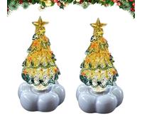 Sapin De Noël Rotatif en Verre Fait Main, élégante Décoration De Table en Céramique, Ornement De Noël en Verre d'art Tournant, Cadeau Original pour La Maison, Le Bureau Ou Les Amis