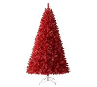 Sapin De Noël Rouge, Sapin Noël Réaliste, PVC Écologique, Support Pliable, Assemblage Facile, Convient for Une Utilisation À L'intérieur Et À L'extérieur(2.4m/8ft)