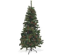 Arbre De Noël Sestriere 150cm 350 Branches Avec Pommes De Pin Et Baies