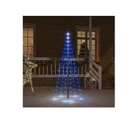 vidaXL Sapin de Noël sur mât de drapeau 108 LED Bleues 180 cm