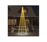 Sapin de Noël sur mât de drapeau 732 LED Blanc chaud 500 cm