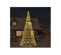 vidaXL Sapin de Noël sur mât de drapeau 3000 LED Blanc chaud 800 cm