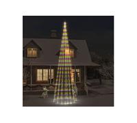 Sapin de Noël sur Mât de Drapeau Ornement de Fête Décoration de Vacances Arbre de Noël de Jardin Extérieur 1134 LED 343533