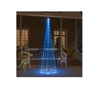 Sapin de Noël sur Mât de Drapeau Ornement de Fête Décoration de Vacances Arbre de Noël de Jardin Extérieur 310 LED Bleues 300 cm
