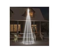 Sapin de Noël sur mât de drapeau 732 LED Blanc froid 500 cm