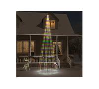 Sapin de Noël sur Mât de Drapeau 108 LED Blanc Froid 180 cm Décoration vidaXL