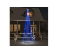 Sapin de Noël sur Mât de Drapeau Ornement de Fête Décoration de Vacances Arbre de Noël de Jardin Extérieur 732 LED Bleues 500 cm