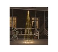 Sapin de Noël sur Mât de Drapeau Ornement de Fête Décoration de Vacances Arbre de Noël de Jardin Extérieur 310 LED Blanc Chaud 300 cm