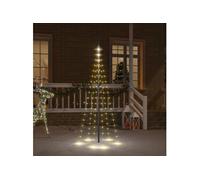 Sapin de Noël sur Mât de Drapeau Ornement de Fête Décoration de Vacances Arbre de Noël de Jardin Extérieur 108 LED Blanc Chaud 180 cm