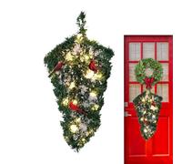 Sapin De Noël Suspendu avec Lumières Petit | Décoration De Noël Éclairante pour Maison | Décoration Artificielle pour Propriétaires Designers d'Intérieur Vitrine Porte Fenêtre Plafond Porche Fêtes