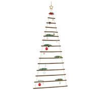 Sapin de Noël suspendu - vidaXL - 100x210 cm - Bois naturel - Étoile supérieure