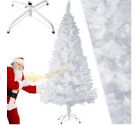 Sapin de Noël - TECTAKE - Arbre artificiel 180 cm avec 533 branches en PVC et support en métal - Blanc