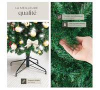 tectake® Sapin de Noel Artificiel 200 cm Type Nordmann Vert avec Pied en Acier laqué époxy Branches denses & réalistes Arbre de Noel Sapin de Noel Artificiel pour Décoration Noel