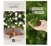 Sapin de Noël - TECTAKE - Arbre artificiel CUPID avec support pliable en bois 220 cm