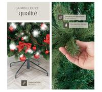 tectake® Sapin de Noel Artificiel 210 cm type Nordmann Vert avec pieds pliables en Acier laqué époxy Branches denses & réalistes Arbre de Noel Sapin de Noel artificiel pour Décoration Noel Maison cosy
