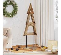 Sapin de Noël - VIDAXL - 120 cm - Bois de teck solide - Marron - Intérieur/extérieur abrité