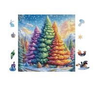 Sapin de Noëls 100 Pièces Puzzle Adulte en Voitureton Rigide Haute Qualité Très Difficile Haute Difficulté Anti-Stress Décoration Murale Idée Cadeau Premium 28x28cm