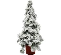 Sapin de paraffine - Sapin avec neige - Décoration de Noël - Arrangement de sapin avec cire - pour l'extérieur - hauteur 30cm