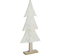 Sapin Déco Feutre Coeur Crème Beige 35cm 2er Set Noël