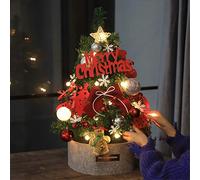 Sapin décoratif, sapin de Noël artificiel avec décorations LED et socle, sapin de Noël lumineux pour la décoration de la maison