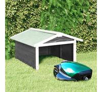 Sapin Garage de Tondeuse à Gazon 72x87x50 cm Gris et Blanc Protection vidaXL