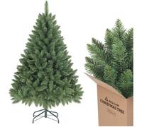 Sapin Noël 150cm réaliste 458 pointes Nordmann vert Ø106cm pliable,décoration maison festive élégante moderne grande taille