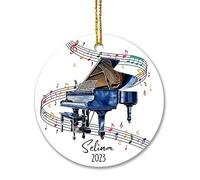 Sapin Noël Ornement Suspendre Décoration Arbre Pendentif Céramique Hanging Sapin De Noel 2023 Piano Personnalisé, Instrument De Musique De Piano Personnalisé, Cadeau De Pianiste, Joueur De Piano