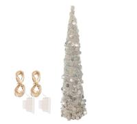 Sapin Popup avec Lumière, 150cm Sapin De Noel Pliable Décoré, Christmas Tree Artificiel, Decoration Noel Intérieur Extérieur Maison