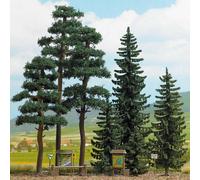 Sapin (X5) Et Pin (X3) Avec Accessoires HO/OO Échelle - Busch 6393