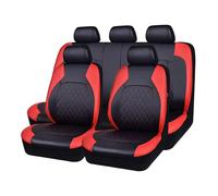 SAPINGNB 9 Pièces Housse Siege Voiture pour Toyota Land Cruiser 5-Seats J100 2000-2002 2003 2004 2005 2006 2007 2008, Housses de Siège de Voiture Respirante Non Slip Cuir Accessoire Voiture,Red