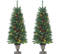 Sapins de Noël artificiels 2 pièces 100 LED vert 120 cm