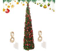 Sapins de Noël artificiels | Sapin de Noël artificiel à paillettes avec lumières LED colorées - artificielles réalistes pour Halloween, porche, chambre à coucher, intérieur ou extérieur