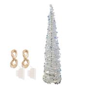Sapins de Noël artificiels scintillants avec paillettes rondes et lumières LED colorées, pour chambre à coucher, intérieur ou extérieur, porche, Halloween, décoration de vacances